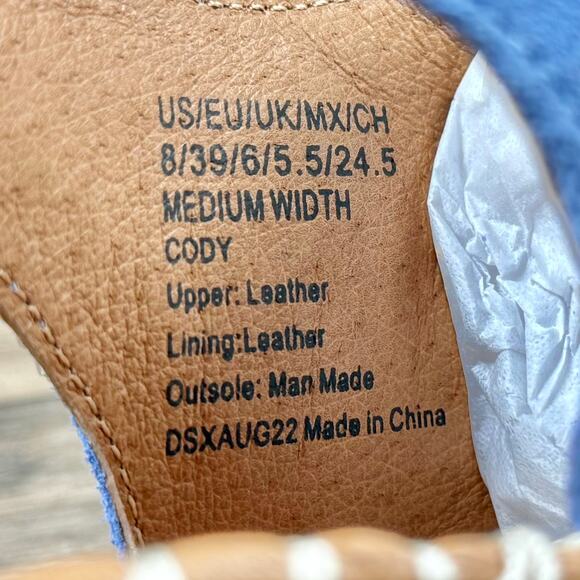 NIB Gentle Souls Cody 8M Blue Suede Slingback Open Toe Espadrille Wedge Sandals - Picture 8 of 10